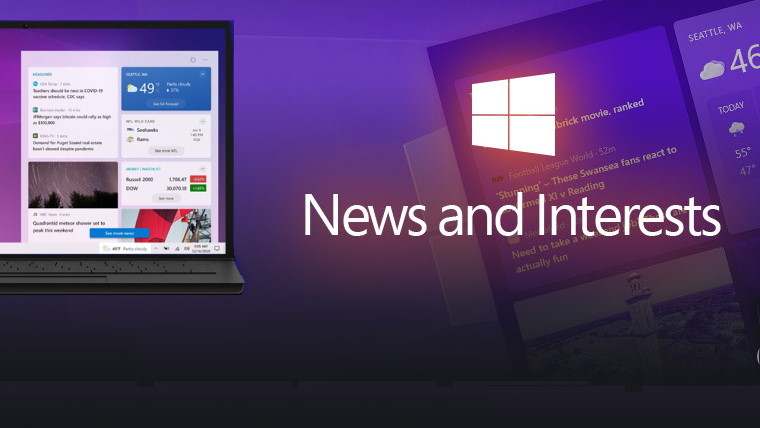 ویندوز ویندوز 10 ویجت News and Interests سیستم عامل مایکروسافت