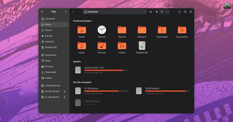 افزونه Nautilus My Computer نمای درایوها را به فایل‌منیجر گنوم اضافه می‌کند