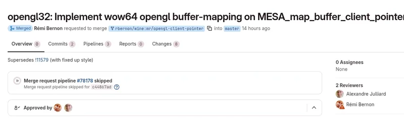 Wine پشتیبانی از MESA_map_buffer_client_pointer را برای بهبود OpenGL در WoW64 ادغام کرد