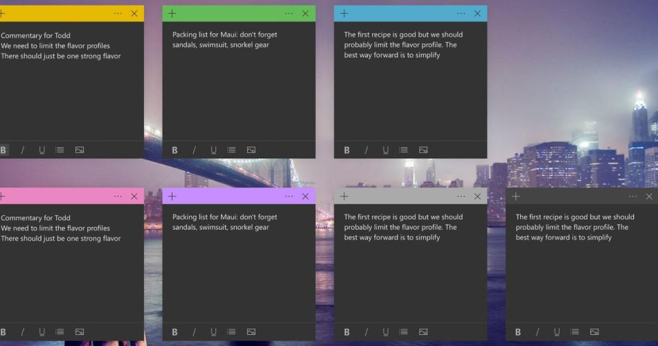 Sticky Notes مایکروسافت ویندوز 10 ویندوز نرمافزار