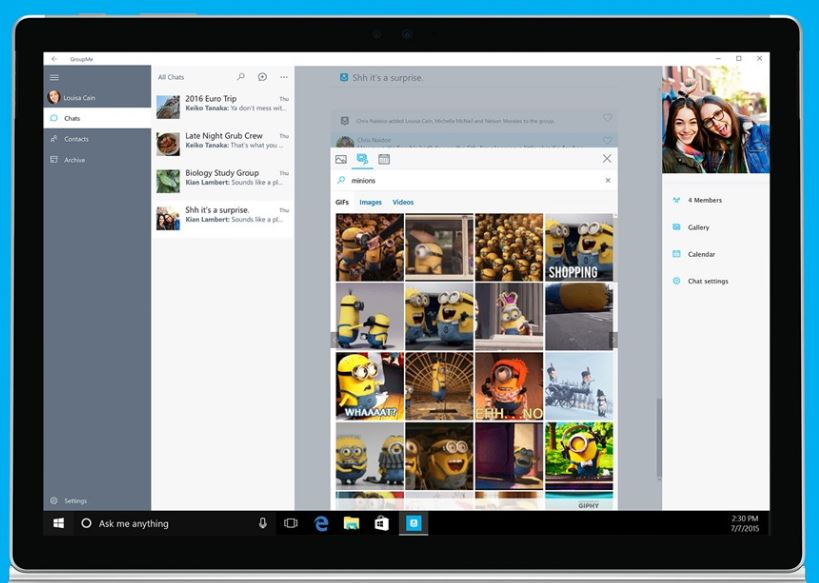 GroupMe ویندوز 10 ویندوز iOS مایکروسافت استور