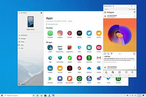 مایکروسافت ویندوز ویندوز 10 Your Phone اپلیکیشن Your Phone