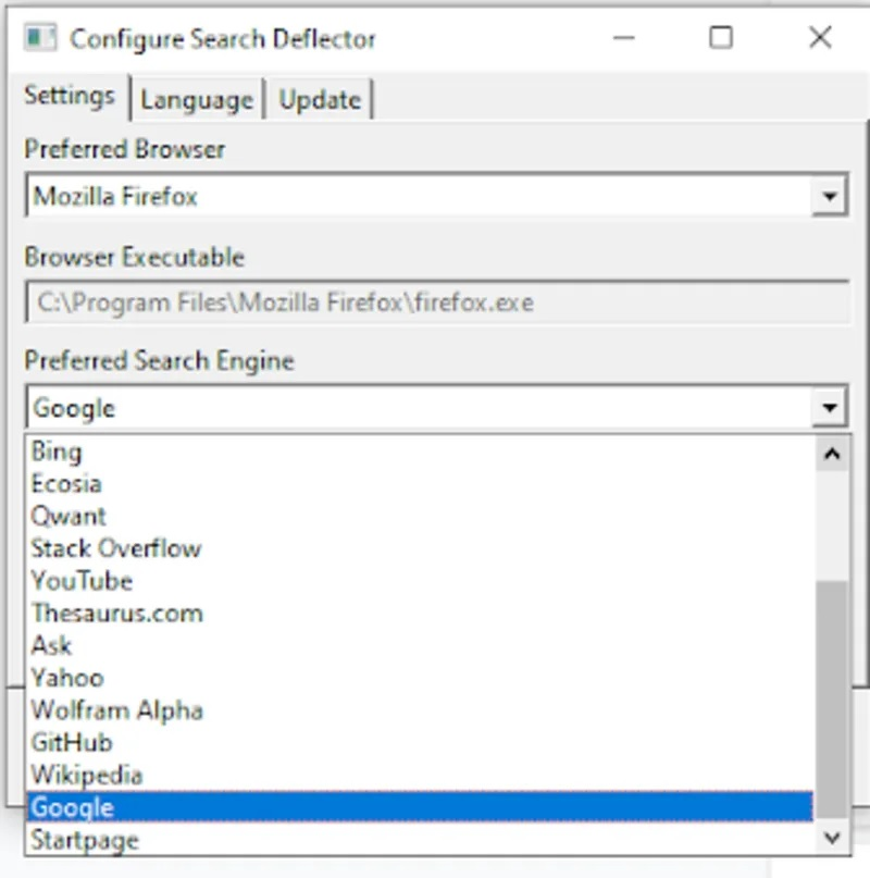 موتور جستجو Search Deflector ویندوز ویندوز 10 مرورگر