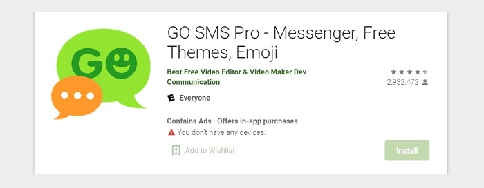 SMS Go Pro اپلیکیشن اندرویدی نرم افزار اندرویدی برنامه اندرویدی اندروید