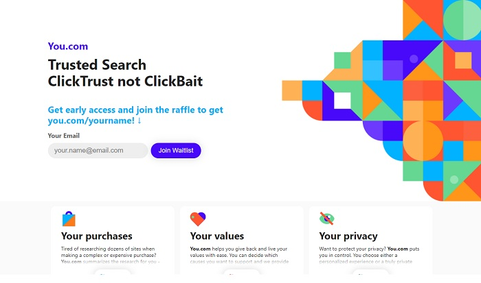موتور جستجو You.com DuckDuckGo گوگل موتور جستجو You.com
