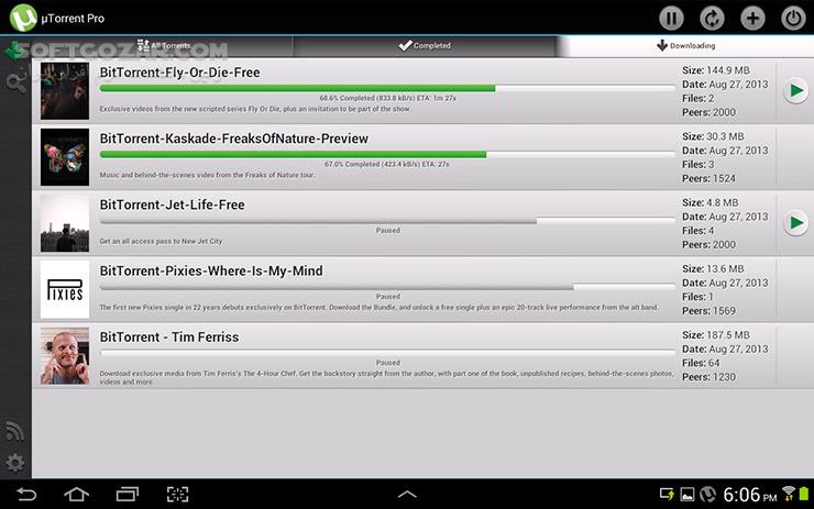 uTorrent Pro 8 1 4 for Android 4 0 تصاویر نرم افزار  - سافت گذر