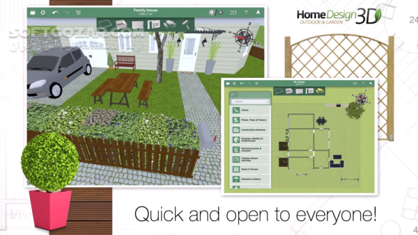 دانلود Home Design 3D Outdoor/Garden 4.1.2 Full for Android +4.0 - دانلود کامل‌ترین برنامه برای طراحی فضای بیرونی ساختمان، فضای سبز و باغ برای اندروید - سافت گذر
