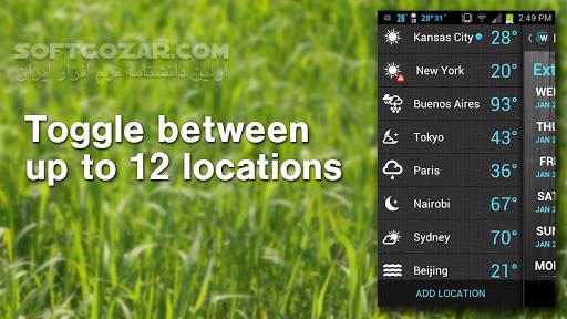 دانلود 1Weather Pro 7.0.0.2 for Android +6.0 - دانلود اعلام وضعیت و پیش بینی وضع آب و هوا برای اندروید - سافت گذر