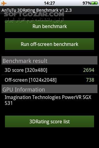 دانلود 3DRating Benchmark 1.2.3 for Android - دانلود قدرت گرافیکی گوشی خود را محک بزنید برای اندروید - سافت گذر