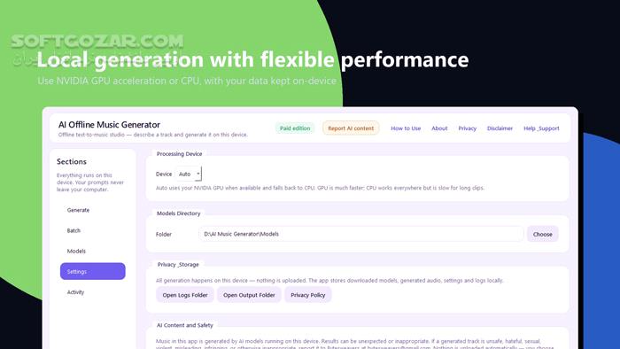 دانلود AI Offline Music Generator 2.1.4 - دانلود ساخت موسیقی با هوش مصنوعی - سافت گذر