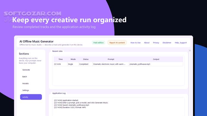 دانلود AI Offline Music Generator 2.1.4 - دانلود ساخت موسیقی با هوش مصنوعی - سافت گذر
