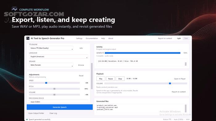 دانلود AI Text To Speech Generator Pro 1.2.4 - دانلود تبدیل متن به گفتار با هوش مصنوعی پیشرفته - سافت گذر