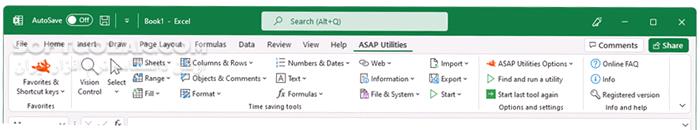 دانلود ASAP Utilities 8.5 - دانلود افزونه اکسل - سافت گذر