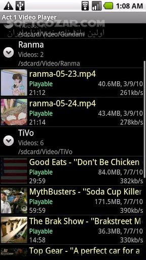 دانلود Act 1 Video Player 4.0.3 for Android +2.1 - دانلود پلیر تصویری با محیط کاربری ساده برای اندروید - سافت گذر