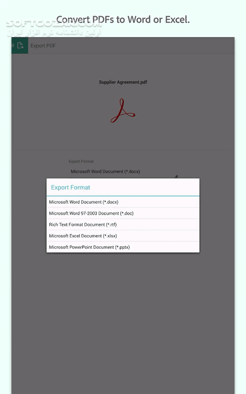 Adobe Acrobat Reader 23 9 0 29605 for Android 2 3 تصاویر نرم افزار  - سافت گذر