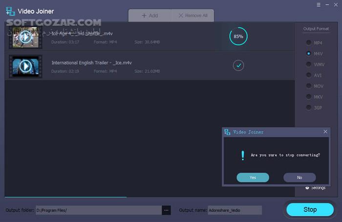 دانلود Adoreshare Video Joiner 1.0.0.2 - دانلود به هم چسباندن ویدیوها - سافت گذر