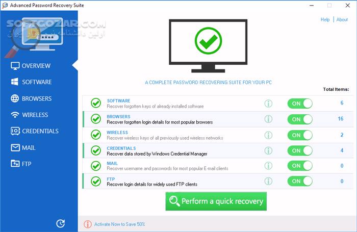 دانلود Advanced Password Recovery Suite 2.2.0 - دانلود بازیابی پسوردهای فراموش شده - سافت گذر