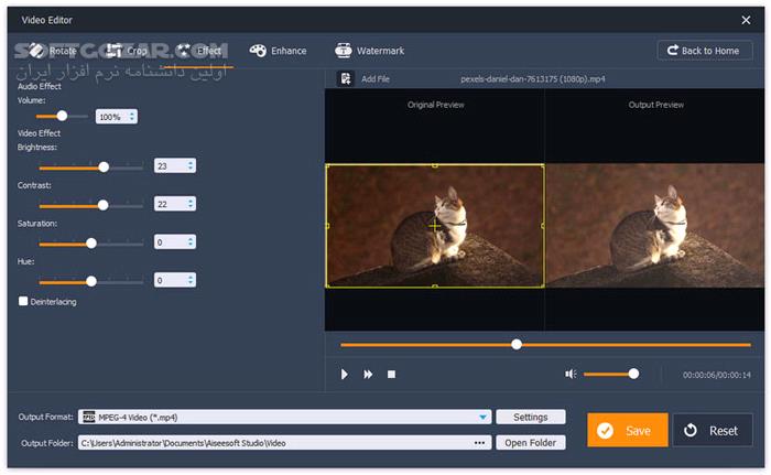 دانلود Aiseesoft Video Editor 1.0.30 - دانلود ویرایشگر ویدئو - سافت گذر