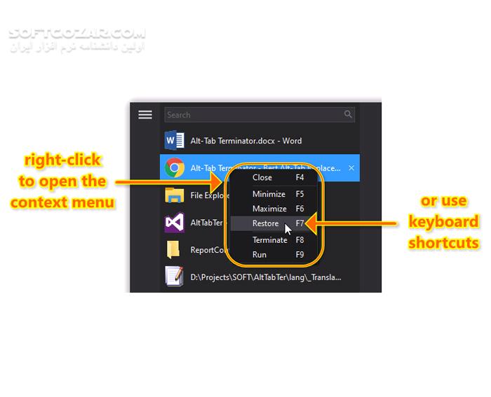 دانلود Alt-Tab Terminator Pro 6.8 - دانلود مدیریت پنجره‌های باز ویندوز - سافت گذر