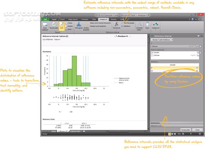 دانلود Analyse-it for Microsoft Excel Ultimate Edition 6.16.5 - دانلود افزونه اکسل برای تحلیل آماری پیشرفته - سافت گذر