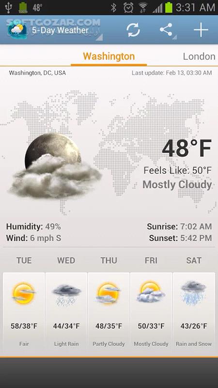 دانلود Android Weather & Clock Widget 6.5.2.2 for Android - دانلود آب و هوا برای اندروید - سافت گذر