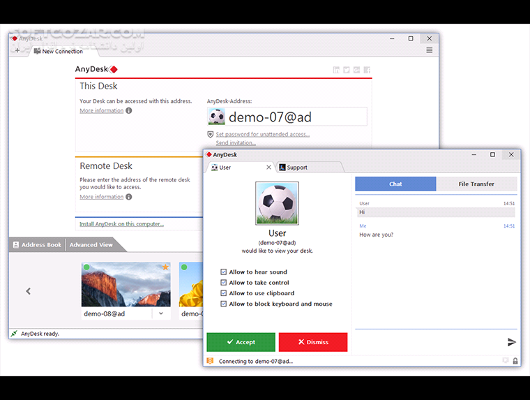دانلود AnyDesk 9.5.1 Final Win/Mac/Linux - دانلود انی دسک نرم‌افزار کنترل از راه دور کامپیوتر - سافت گذر