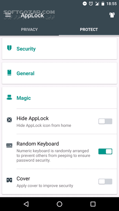 AppLock Premium 5 8 6 for Android 4 0 2 تصاویر نرم افزار  - سافت گذر