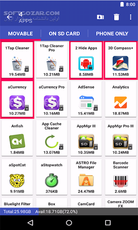 دانلود AppMgr Pro III 5.74 for Android +4.1 - دانلود مدیریت اپ برای اندروید - سافت گذر