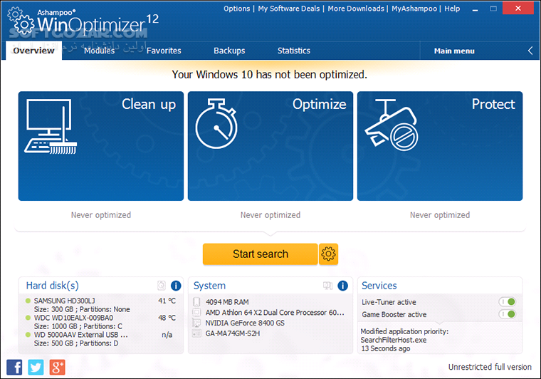 دانلود Ashampoo WinOptimizer 27.00.05 Final - دانلود آشامپو وین اپتیمایزر - سافت گذر