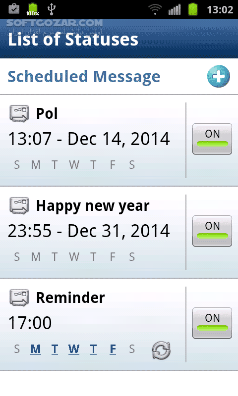 SMS Scheduler PRO 7 5 3 for Android 2 3 تصاویر نرم افزار  - سافت گذر