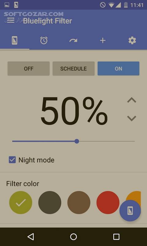 دانلود Bluelight Filter for Eye Care 6.0.6 Full for Android +5.0 - دانلود فیلتر آبی صفحه اندروید برای اندروید - سافت گذر