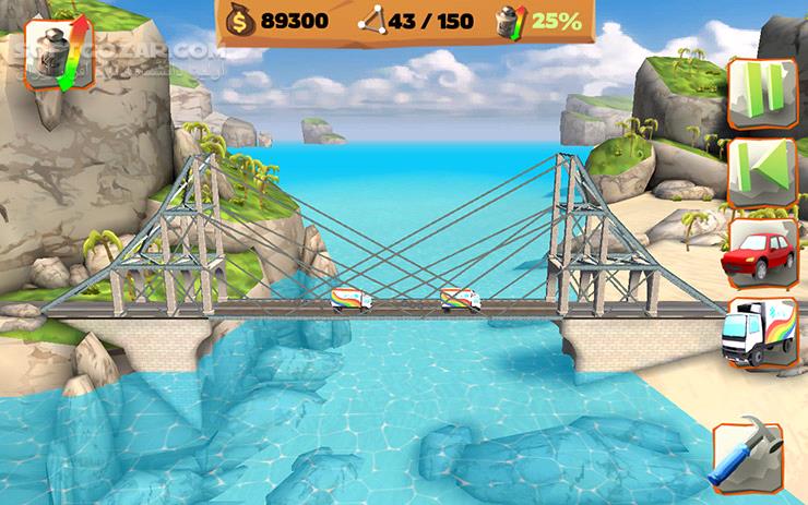 دانلود Bridge Constructor Playground 2.2 for Android +2.3 - دانلود بازی پل سازی پیشرفته برای اندروید - سافت گذر