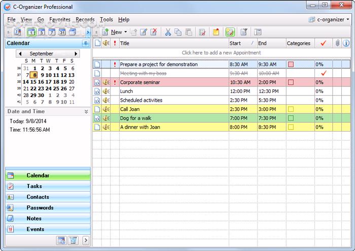 دانلود C-Organizer Professional 9.1.0 - دانلود برنامه ریزی امور شخصی - سافت گذر