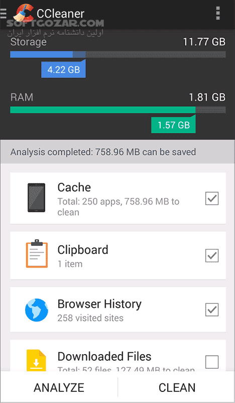 دانلود CCleaner Professional 25.02.0 for Android +9.0 - دانلود حذف اطلاعات موبایل سی کلینر برای اندروید - سافت گذر