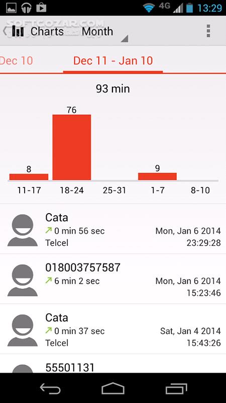 دانلود Call Timer Pro 2.4.8 for Android +2.3 - دانلود تایمر مکالمه، پیام کوتاه و دیتا برای اندروید - سافت گذر