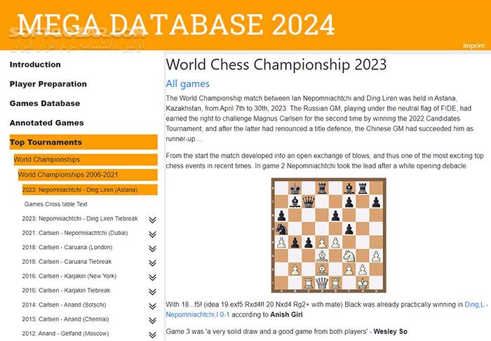 دانلود ChessBase Mega Database 2024 - دانلود مگا دیتابیس شطرنج - سافت گذر