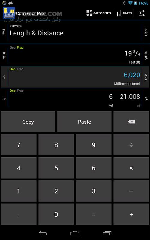 دانلود Convertor Pro 8.0 for Android +2.3 - دانلود مبدل واحدها برای اندروید - سافت گذر