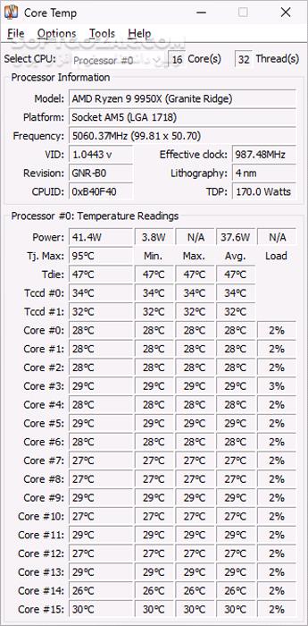 دانلود Core Temp 1.19.5.69 - دانلود نمایش دمای سی پی یو - سافت گذر