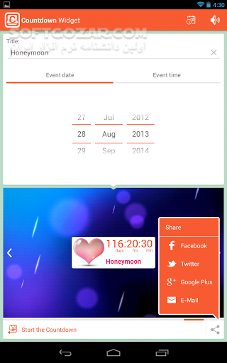 دانلود Countdown Widget 1.4.9 for Android +2.2 - دانلود ویجت شمارش معکوس برای اندروید - سافت گذر