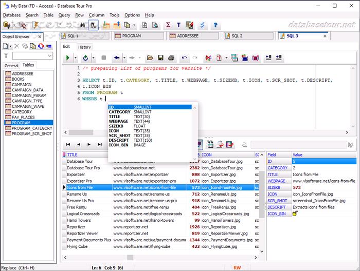 دانلود Database Tour Pro 11.2.9.443 - دانلود مدیریت پایگاه داده - سافت گذر