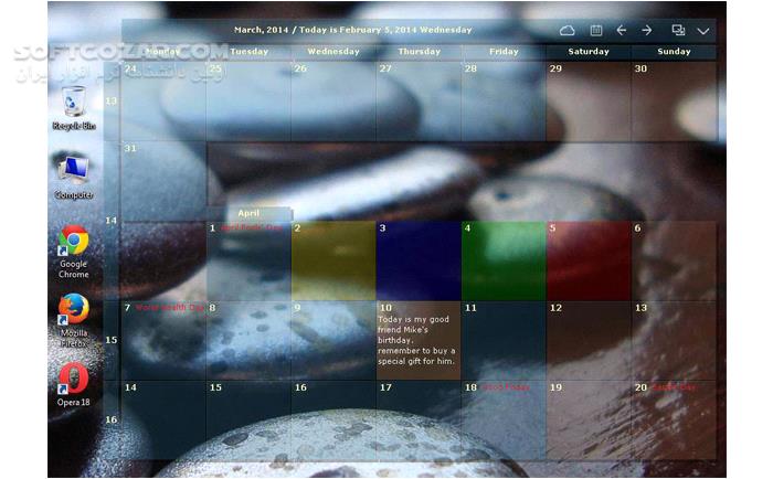 دانلود Desktop Calendar 3.30.289.9075 - دانلود تقویم برای ویندوز - سافت گذر