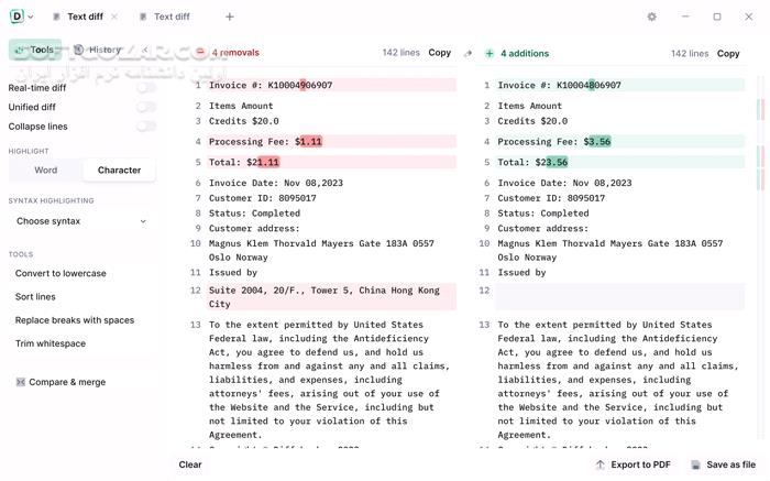 دانلود Diffchecker 6.7.3 - دانلود مقایسه فایل - سافت گذر