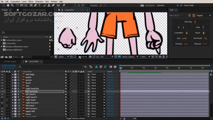 دانلود Digital Tutors - Inverse Kinematic Animation with DUIK in After Effects - دانلود فیلم آموزش ترکیب حرکتی معکوس انیمیشن با DUIK در افتر افکتس - سافت گذر