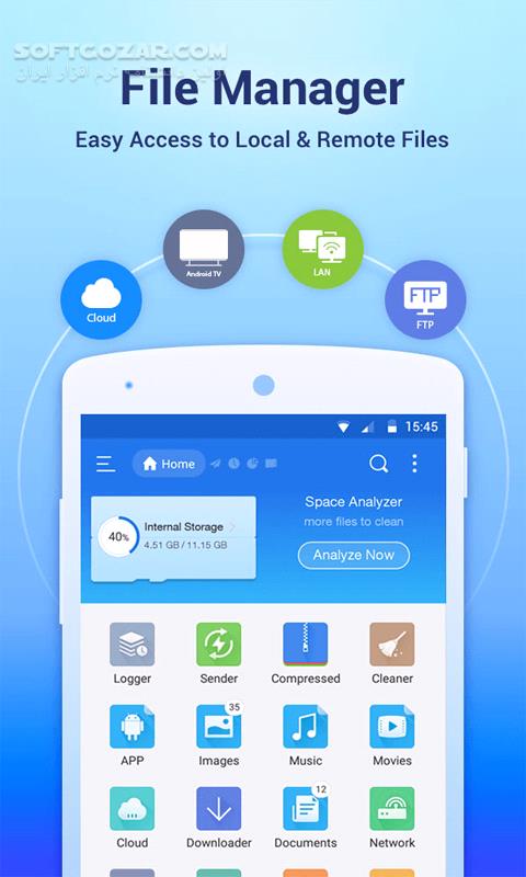 دانلود ES File Explorer 4.4.2.22 + Mod + Mod Lite for Android +4.4 - دانلود فایل منیجر ای اس برای اندروید - سافت گذر
