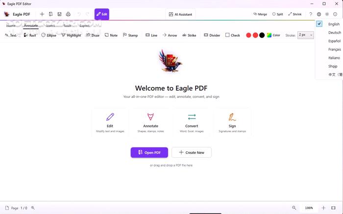 دانلود Eagle PDF Editor 1.5.2 - دانلود ویرایشگر پی‌دی‌اف - سافت گذر