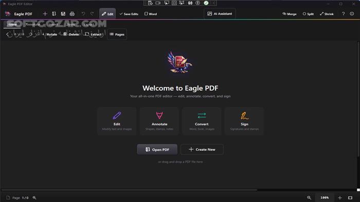 دانلود Eagle PDF Editor 1.5.2 - دانلود ویرایشگر پی‌دی‌اف - سافت گذر