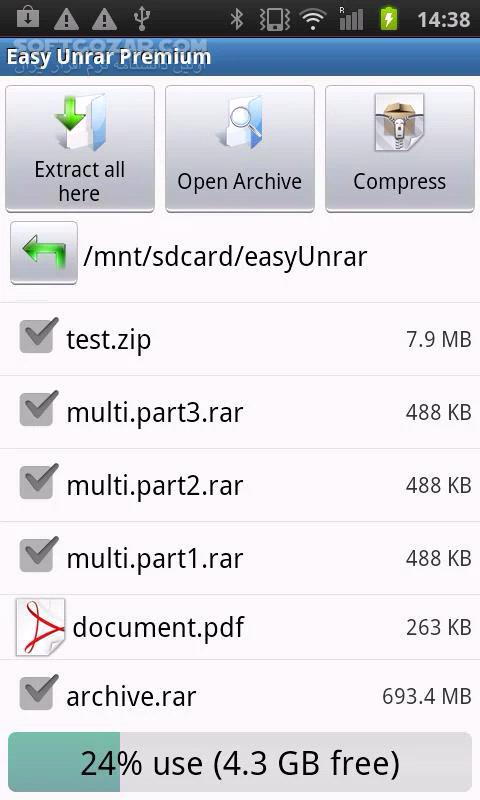 دانلود Easy Unrar Unzip & zip premium 4.1 for Android +2.2 - دانلود فشرده سازی و بازکردن آسان فایلهای فشرده برای اندروید - سافت گذر
