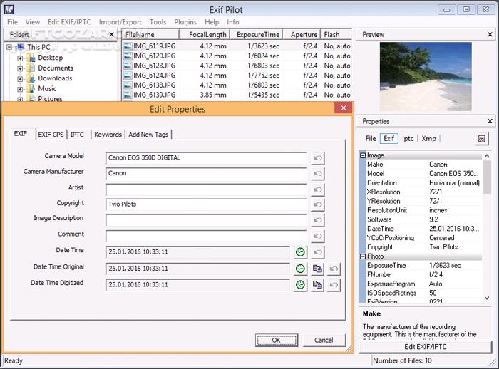 دانلود Exif Pilot 6.23 - دانلود ویرایش عکس های اگزیف - سافت گذر