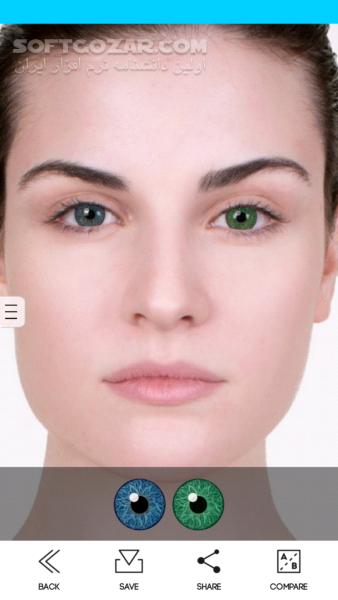دانلود Eye Color Studio 2.5 for Android +4.0 - دانلود رنگ جشمان خود را تغییر دهید برای اندروید - سافت گذر