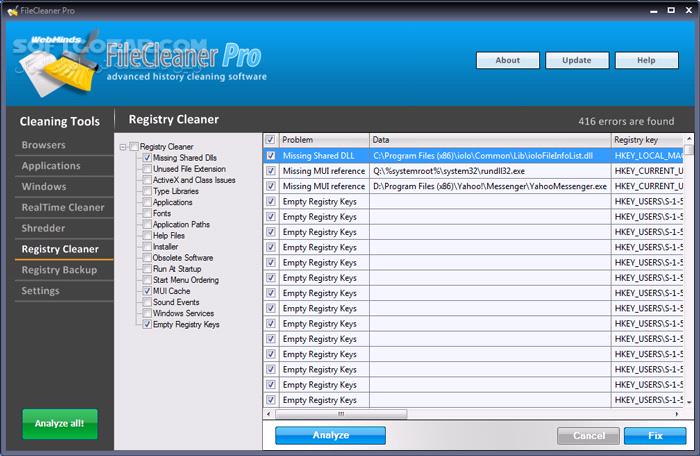 دانلود WebMinds FileCleaner Pro 5.0.0 Build 346 - دانلود پاکسازی سیستم - سافت گذر
